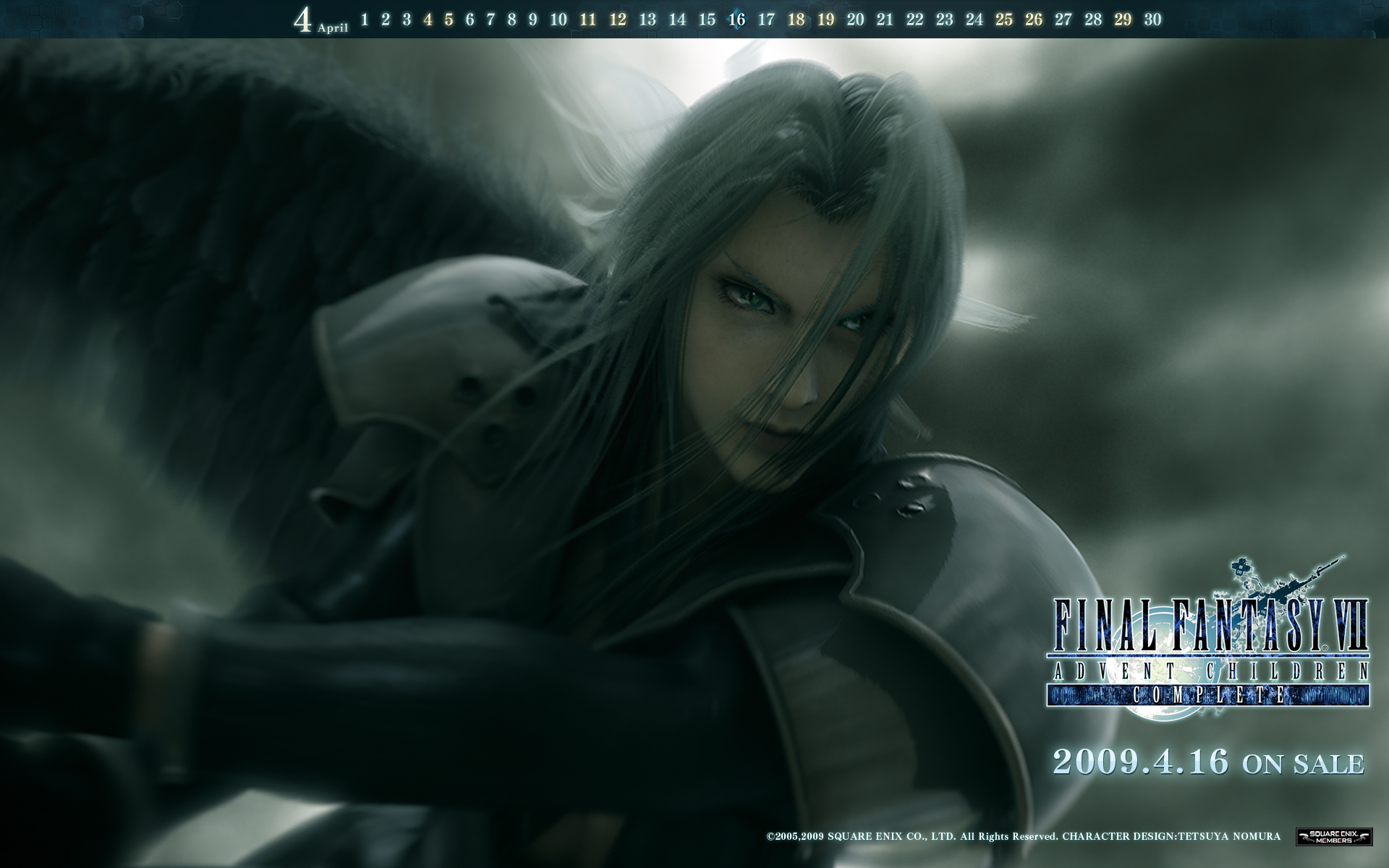  callendar wallpapers from Final Fantasy VII: Advent Children Complete.