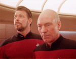 laugh rolf star trek picard ryker.gif