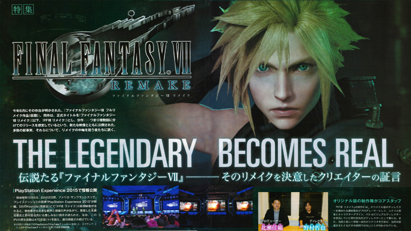 Scenario for FFVII Remake Part One is complete