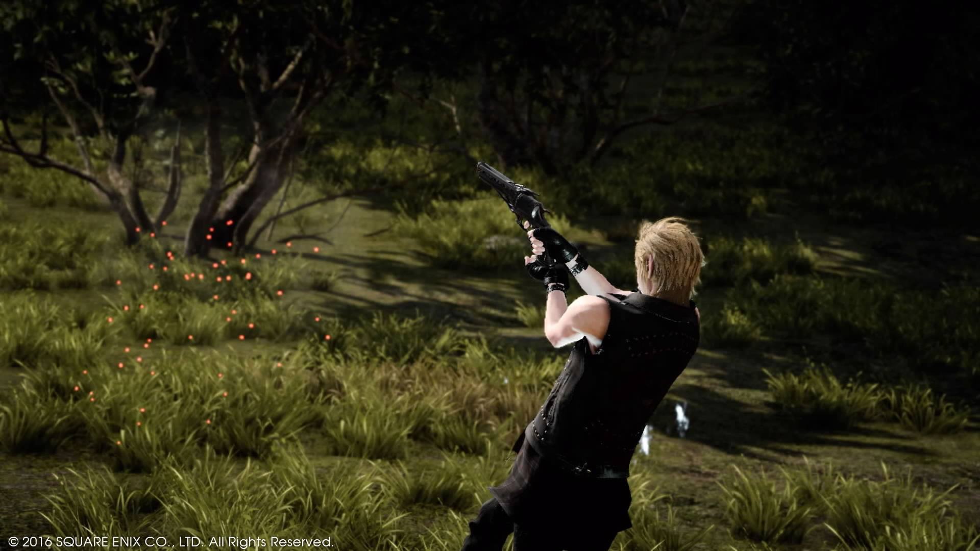 Prompto delivers a lethal bit of ballistics to your group... but who's taking the shot? 