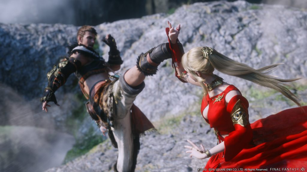 Another image of the Warrior of Light and Lyse sparring.